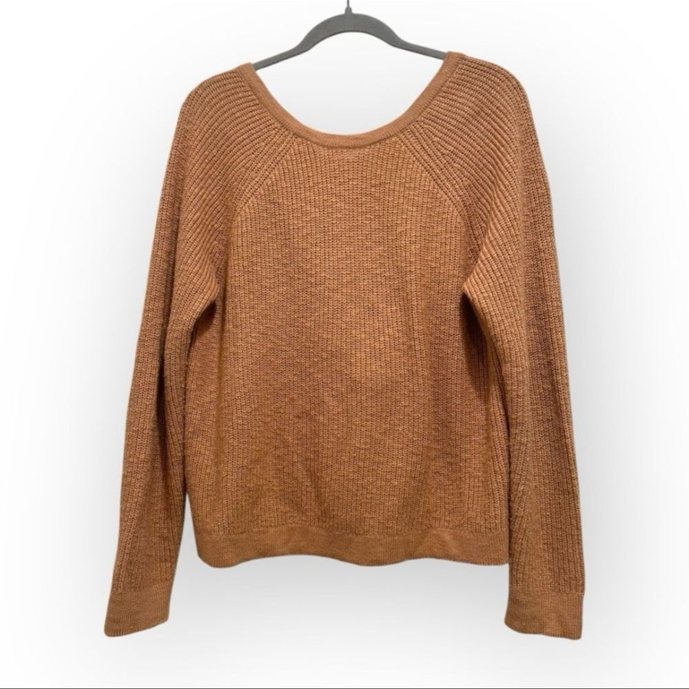 Aerie Tie-Back Oversized Sweater - Size Small - Beige/Peach